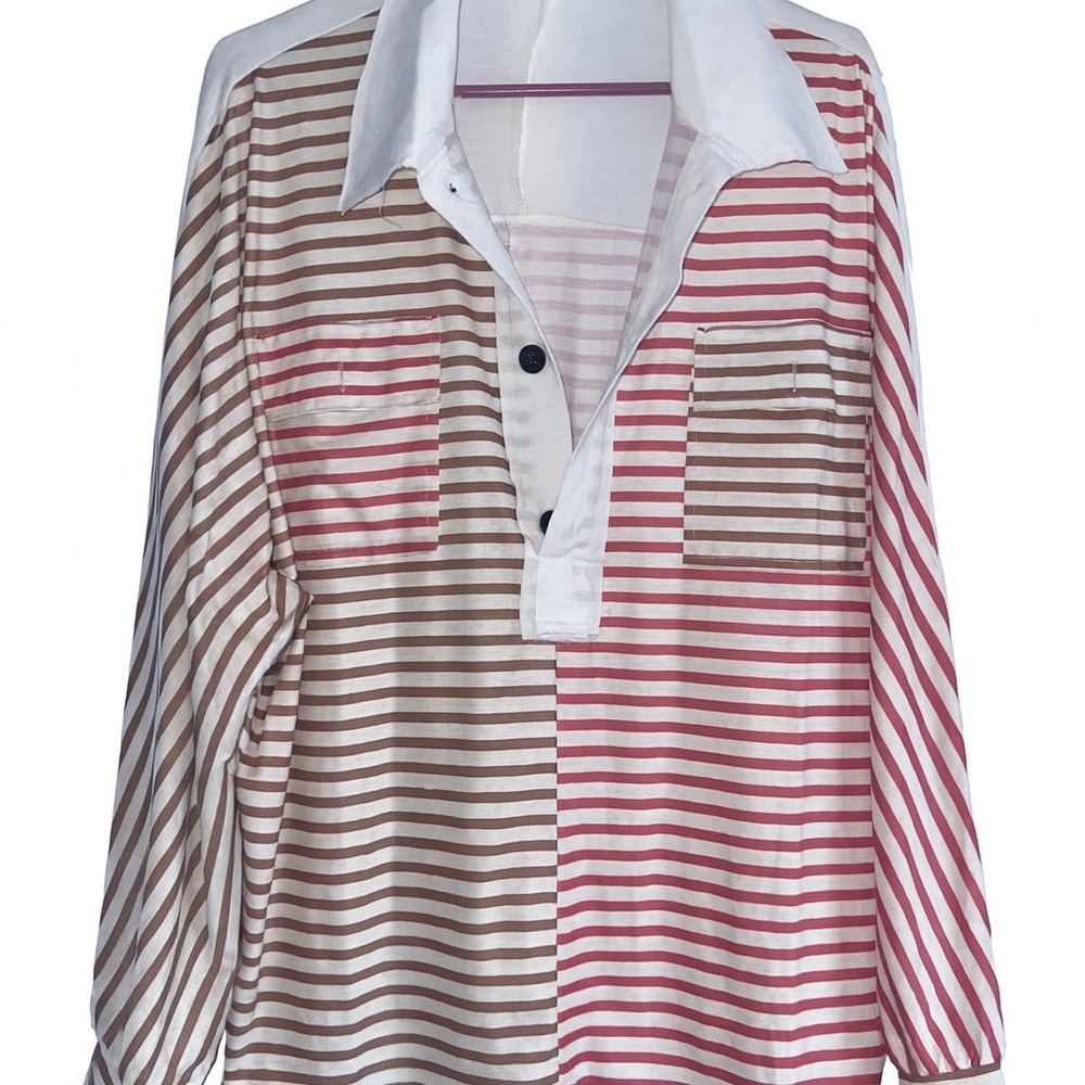 Striped Half Button Shirt